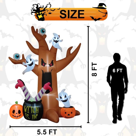 ⚡8 Ft Halloween Inflatables Outdoor Decorations  Outdoor Spooky Halloween - Picture 2 of 6